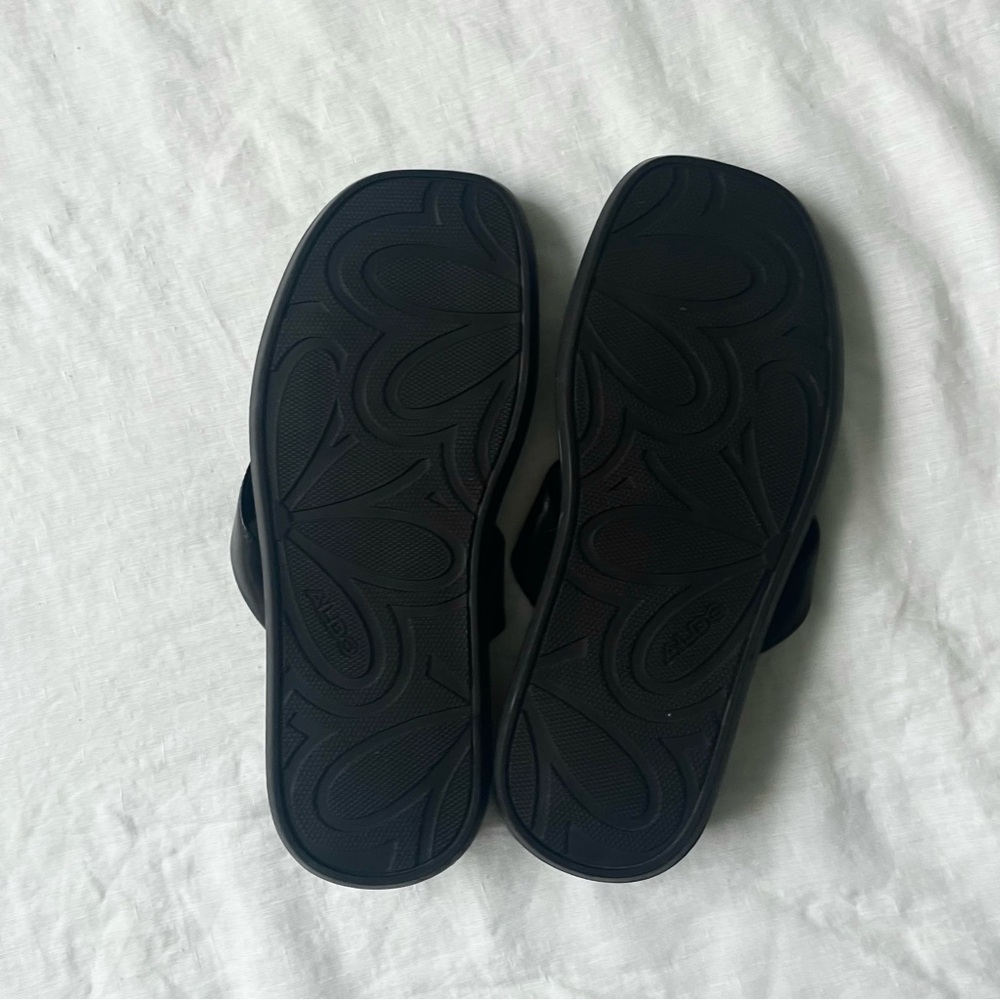 Aldo Black Leather Sandals - Picture 3 of 3
